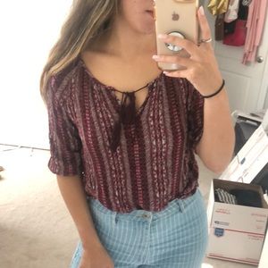 3/4 sleeve Aztec pattern top